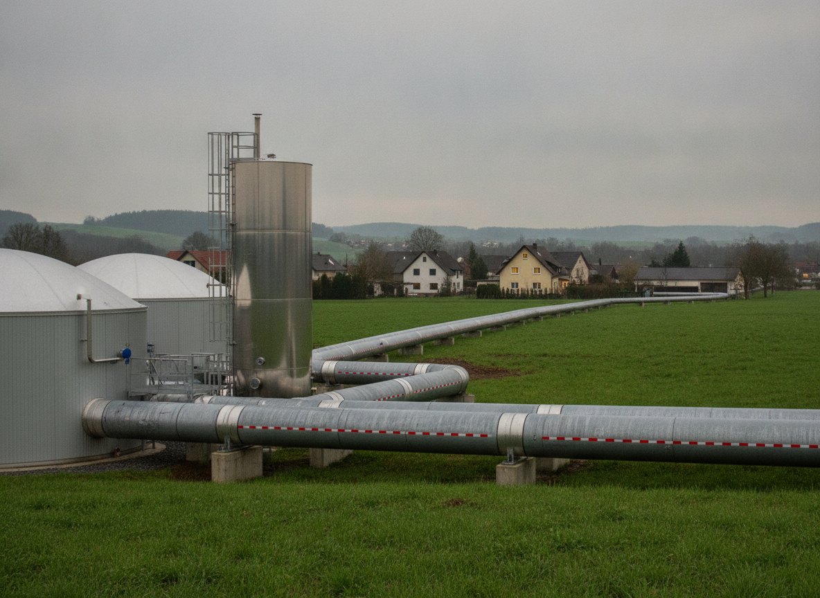 Wärmenetz einer Biogasanlage